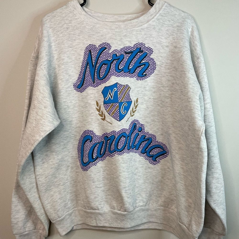 Vintage 90s UNC North Carolina Tarheels Sweatshirt Heather Grey- Size Medium